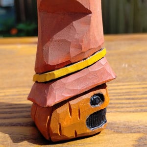 Wood Carving - Wooden Pumpkin Carving - Jack O Lantern - Hand Carved and Painted Halloween Décor