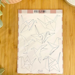 Planche de 8 stickers « Origami » - planches d'autocollants, stickers bujo, planner