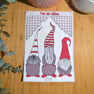 Tablero de 5 pegatinas muy grandes "Trío de elfos" - Pack de Navidad disponible - tableros de pegatinas, pegatinas bujo, planificador