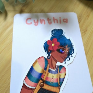 Grand sticker « Cynthia » - brillant ou mat - Girls gang, woman sticker, autocollant ordinateur ou papier, tout support