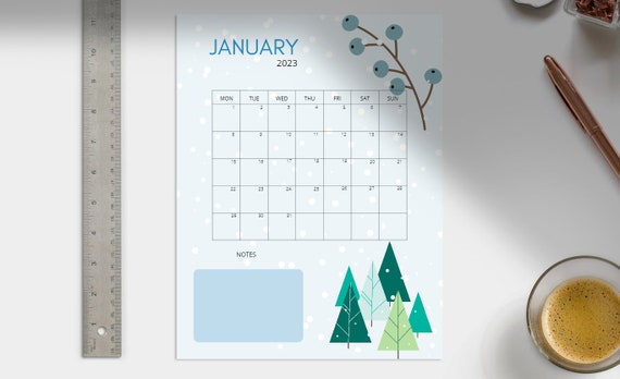 12 Month Holiday Calendar PDF Digital Download - Etsy