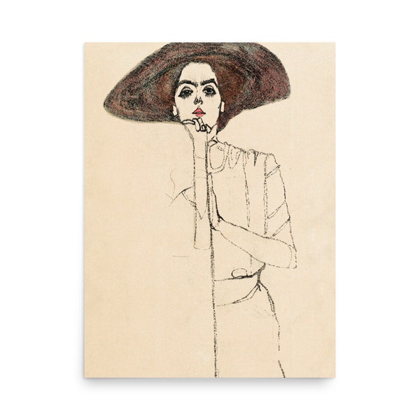 Vintage Sketch, Vintage Sketch Print, Woman Sketch, Vintage Style Poster