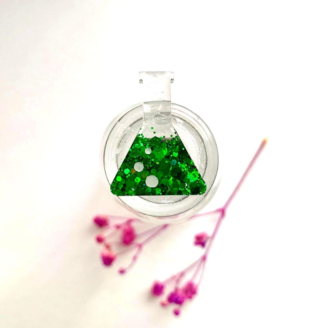 Green Glitter Conical Flask Pin – Science Gift, Handmade Badge - Etsy