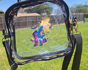 Carebear bedazzle clear mini shoulder bag
