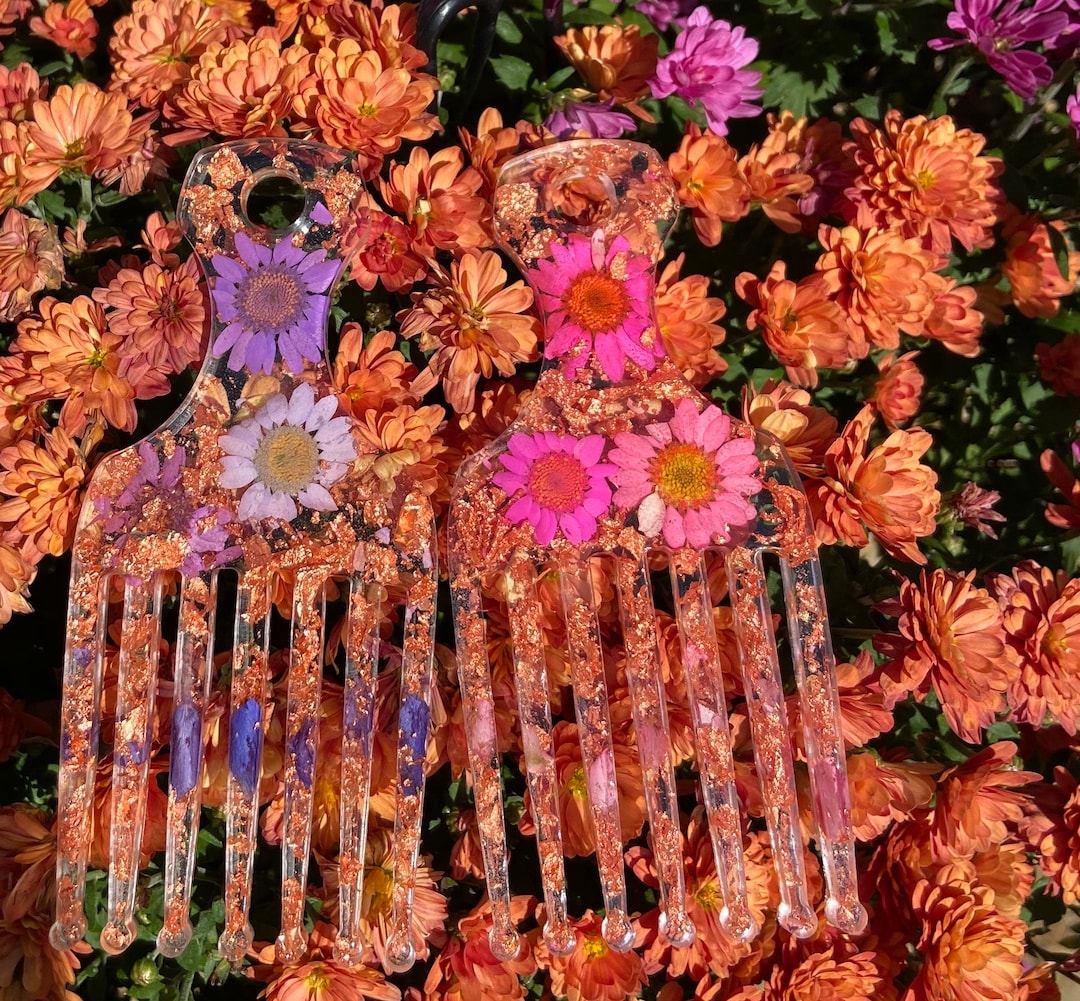 Afro Pickhair Pickfloral Hair Pickbotanicalpressed Flowersafro