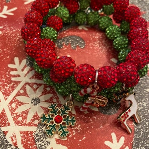 Christmas Bracelet Bundle, Bracelet Bundle, Christmas Bracelet, Charm Bracelet, Stretch Bracelet