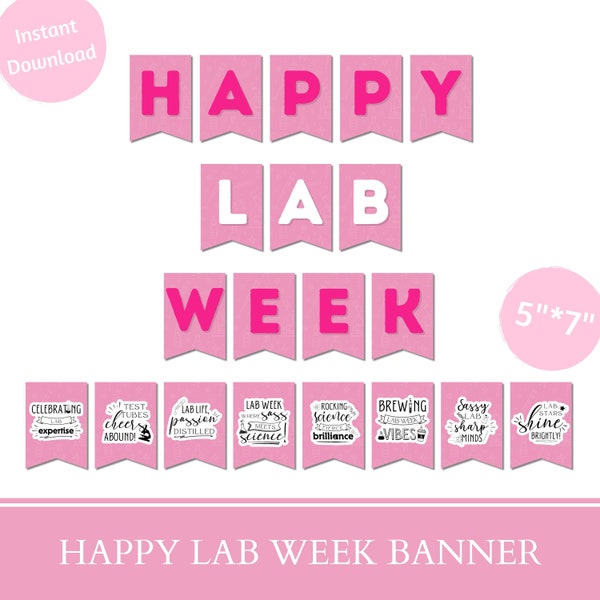 Happy lab week 2024 printable banner, Medical Laboratory professionals appreciation week 2024 banner, Instant Download