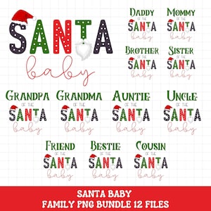 Santa baby shower shirt PNG bundle sublimation, Santa Christmas baby shower family matching shirt png, Winter Baby family matching shirt PNG