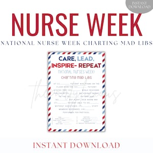 Nationale verpleegkundige week Kaartspel gekke bibliotheken, Happy verpleegkundige week personeelsspellen, Care Lead Inspire Repeat verpleegkundige week vieringen, Instant Download