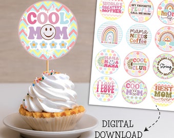 Printable Mothers day cupcake toppers for mommy mimi mama grandma, Best mommy every cupcake toppers for mother's day celebrations