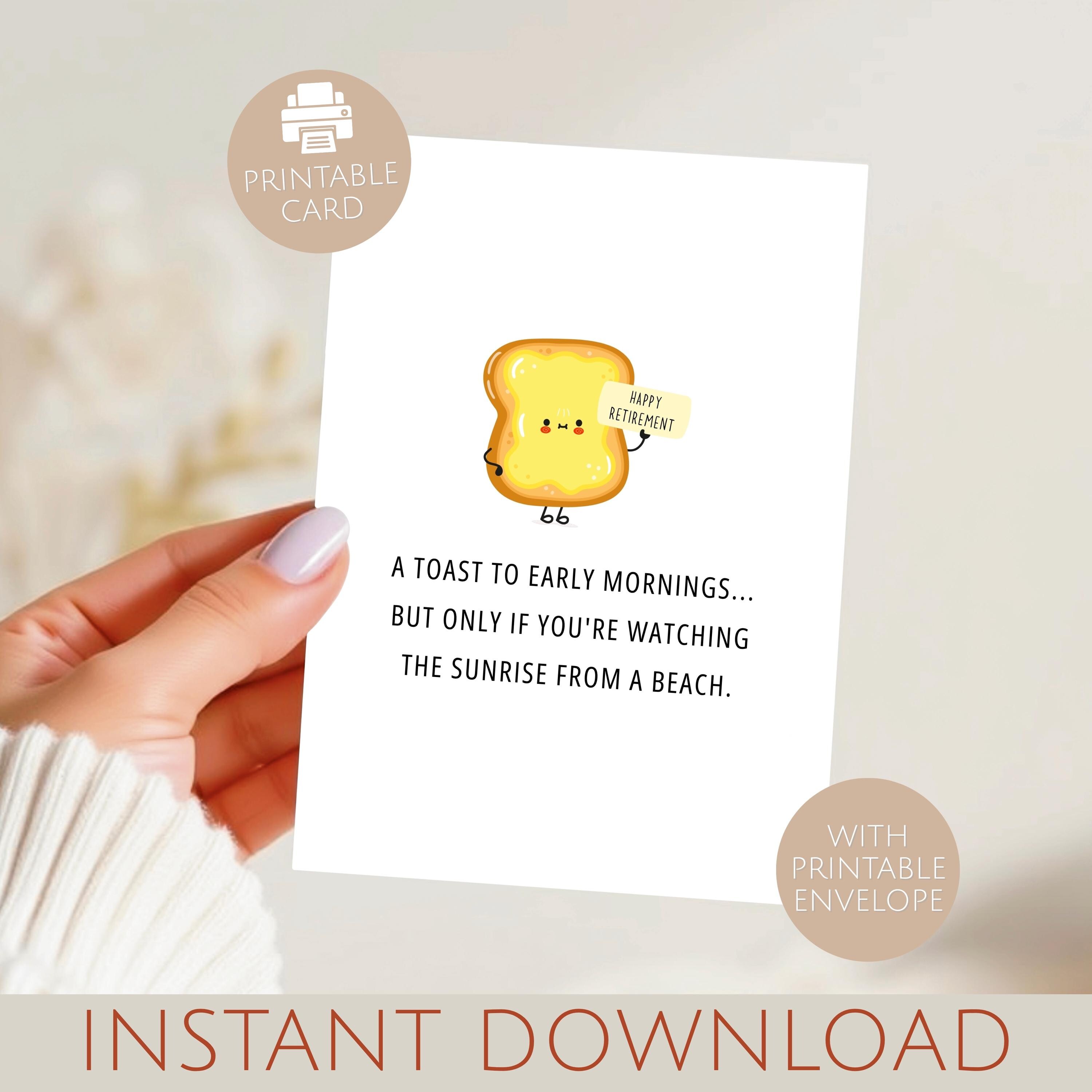 Printable Retirement Greeting Card for Colleague, Funny going away, Funny  Retirement greeting card, Toast for retirement, Instant Download
