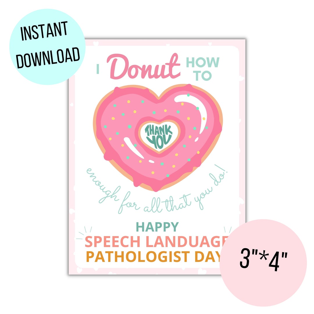 Printable Happy Speech Language Pathologist Day Gift Tag, SLP Thank You