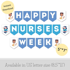 Printable Happy Nurses Week 2023 banner, Nurse appreciation week decor, Happy Nurses week, Thank you Nurse sign medical appreciation banner