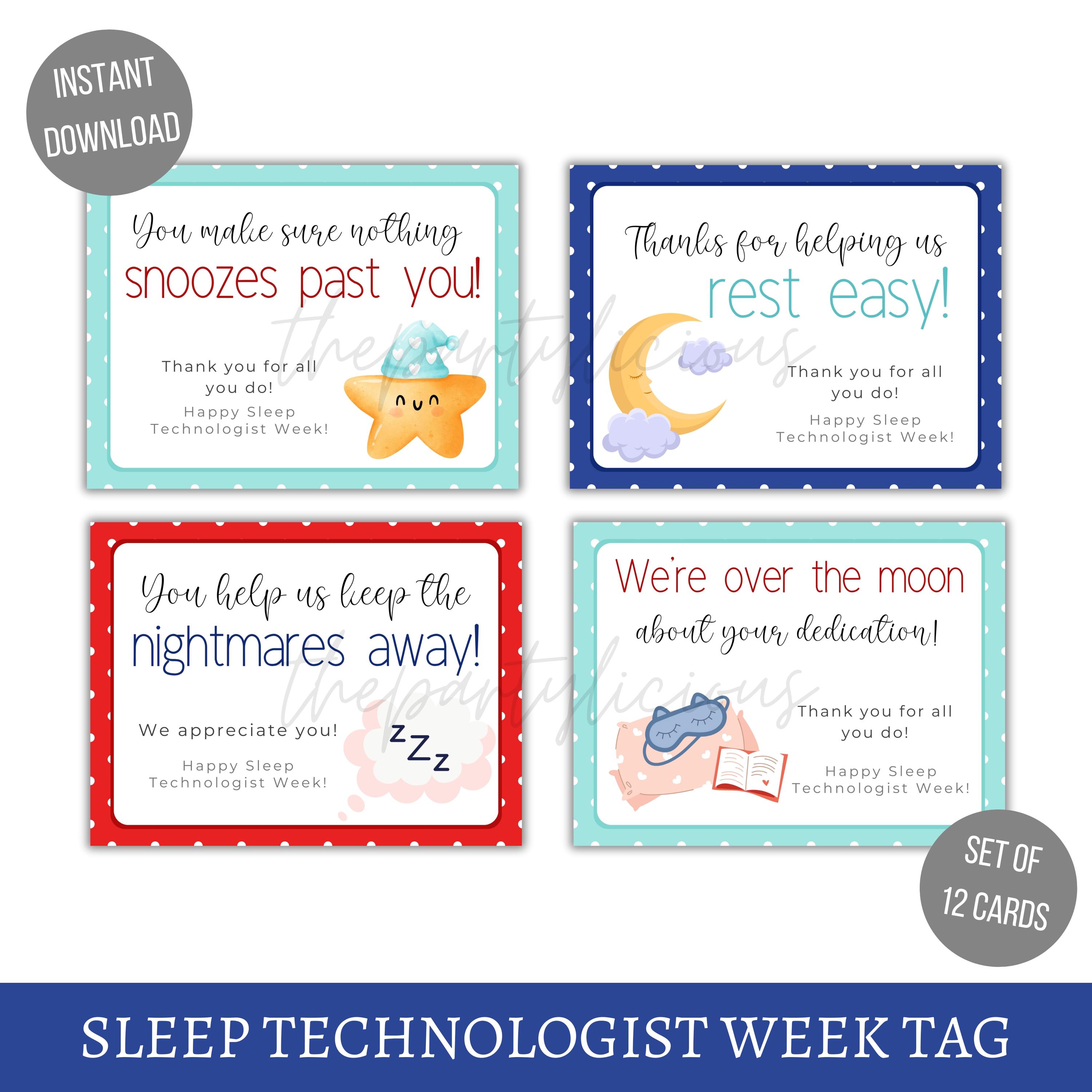 Sleep Tech Week Vector Sleep Technologist Week Printable Gift Tags, Sleep Tech Week Gift Ideas ...