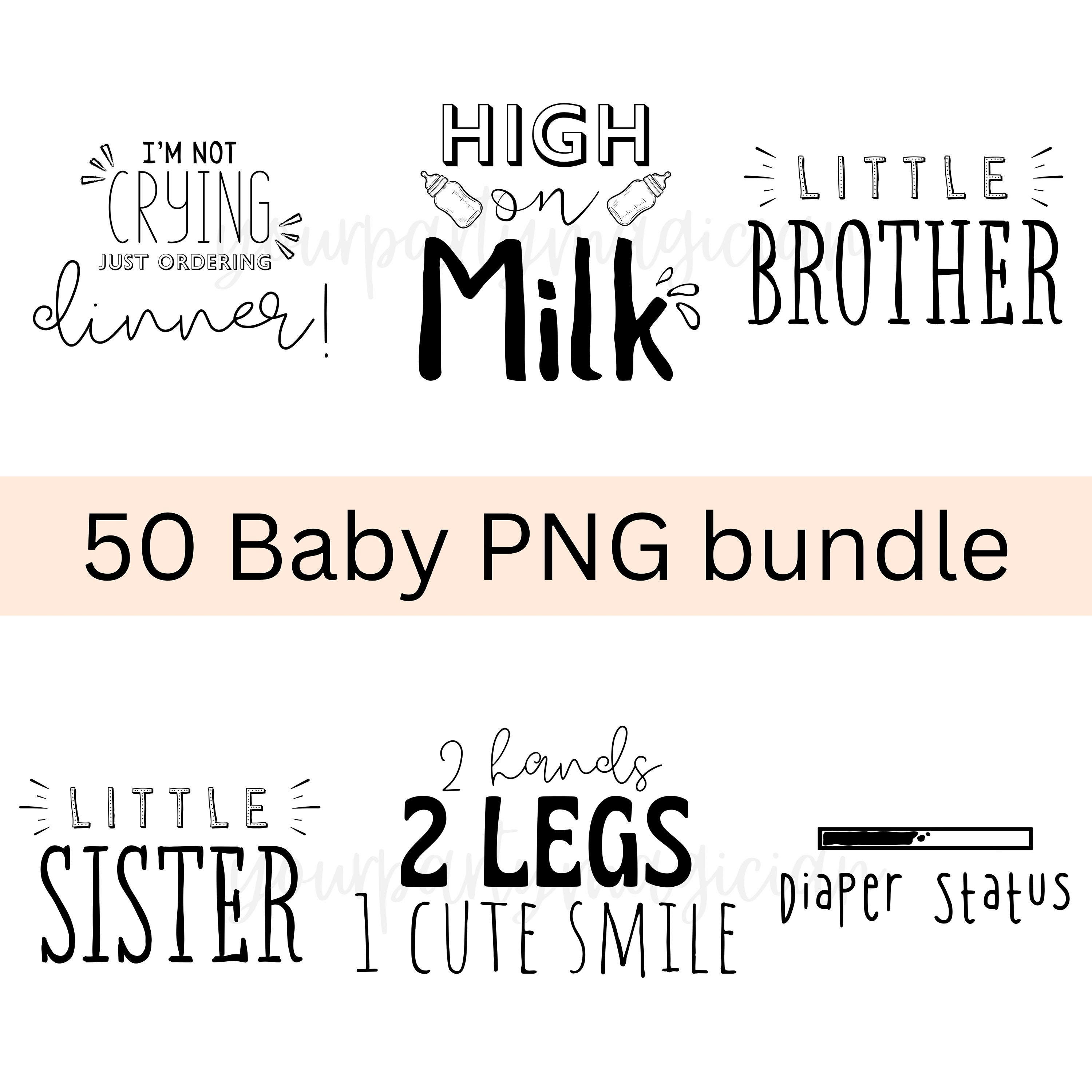Baby PNG Bundle Sublimation, Newborn SVG Bundle, Baby Quote Cute Baby ...