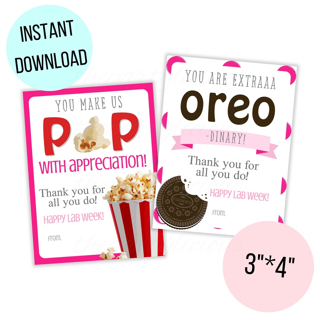 Happy Lab Week Printable Gift Tags, Medical Lab Week Appreciation ...