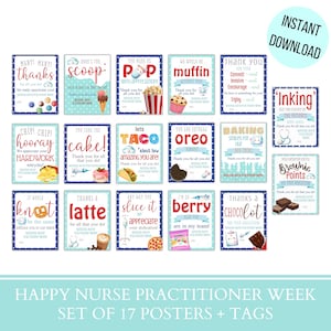 Nurse practitioner week posters + gift tags, Happy NP week gift tags, Nurse practitioner week appreciation thank you tags, Instant Download