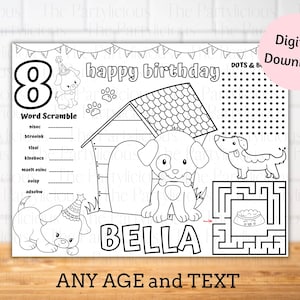 Puppy party / dog party placemats / dog birthday party / puppy party decor / dog birthday party games