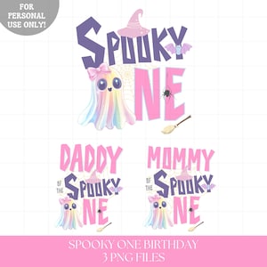 Girls Spooky one birthday shirt png, Halloween 1st Birthday sublimation, Spooky birthday matching family shirt, 1st Spooky birthday shirt