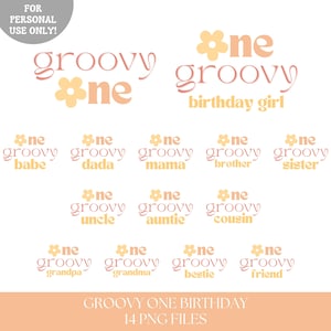 One Groovy Babe birthday shirt PNG, Girls Groovy One birthday shirt PNG iron on transfer, Hippie groovy ONE party png, Instant Download
