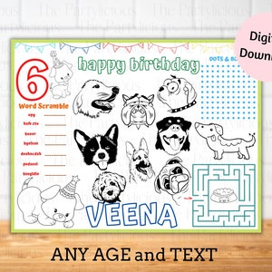 Welpen Party Tischsets zum Ausmalen, Malseite, Hunde Kinder Kinder Kinder Kinder Kinder Kinder Kinder Kinder Kinder Kinder Kinder Kinder Kinder Kinder machen