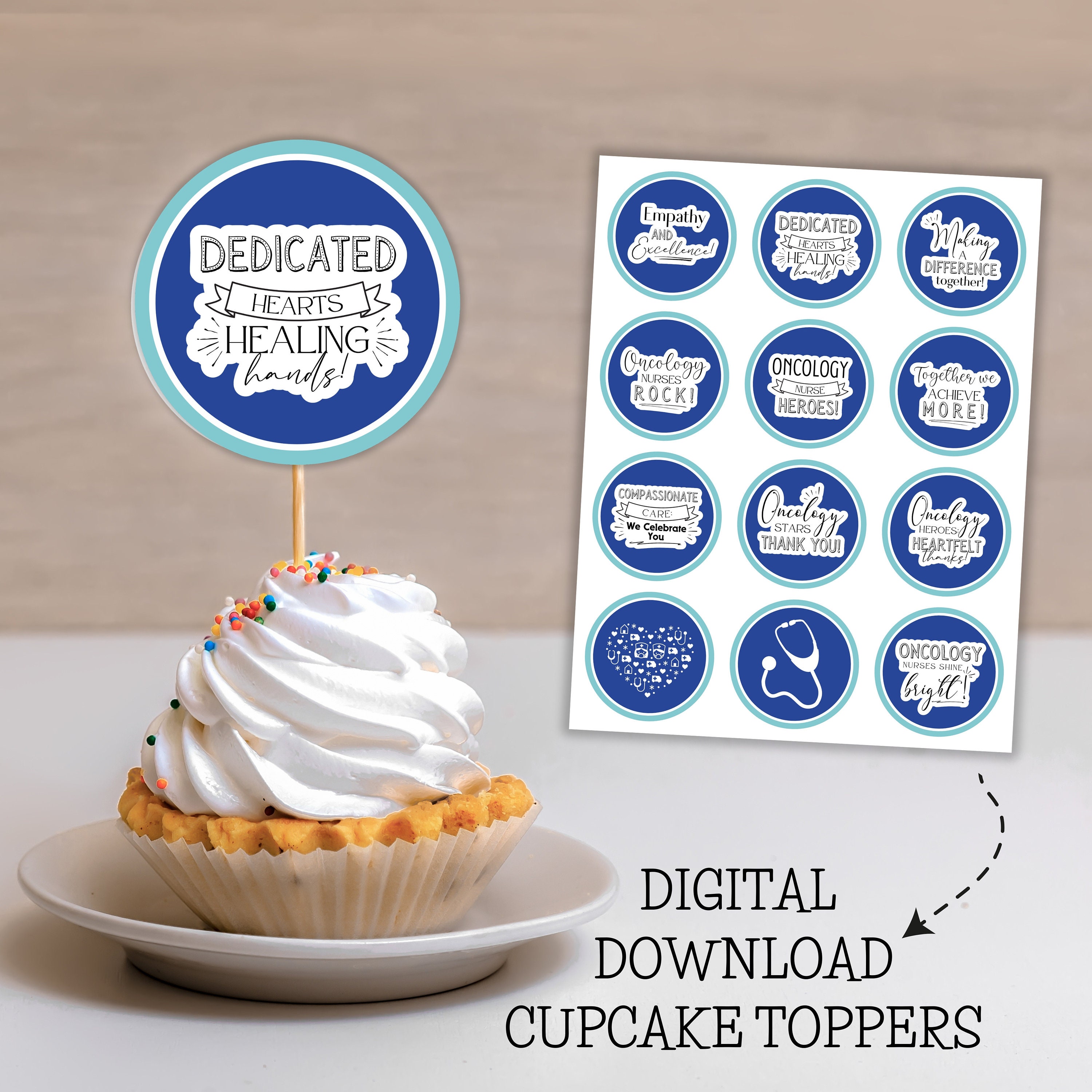 Week Topper Oncology Nurses Week Cupcake Toppers, Happy Oncology Nurses Week ...