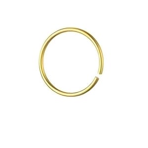 Nose ring, helix ring, nose piercing, helix piercing, piercing ring, 22g 0.6 mm, 8 mm dia, 925 silver, gold plated