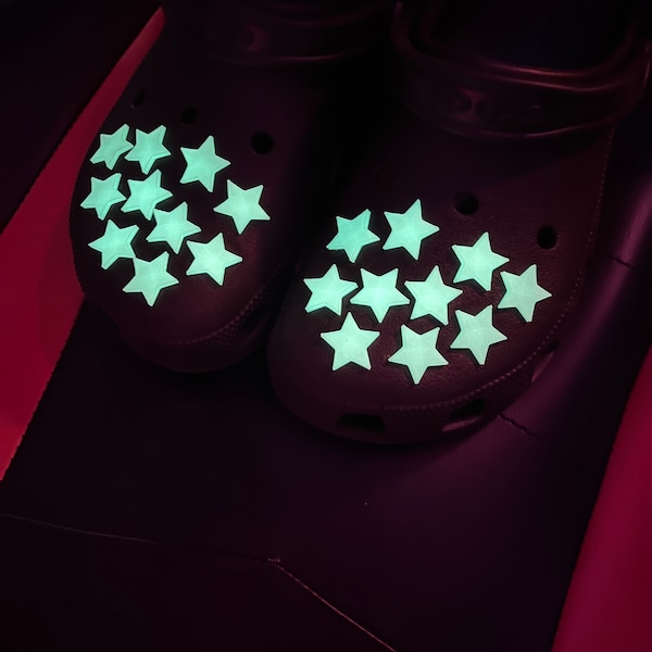 glow in the dark star croc charms