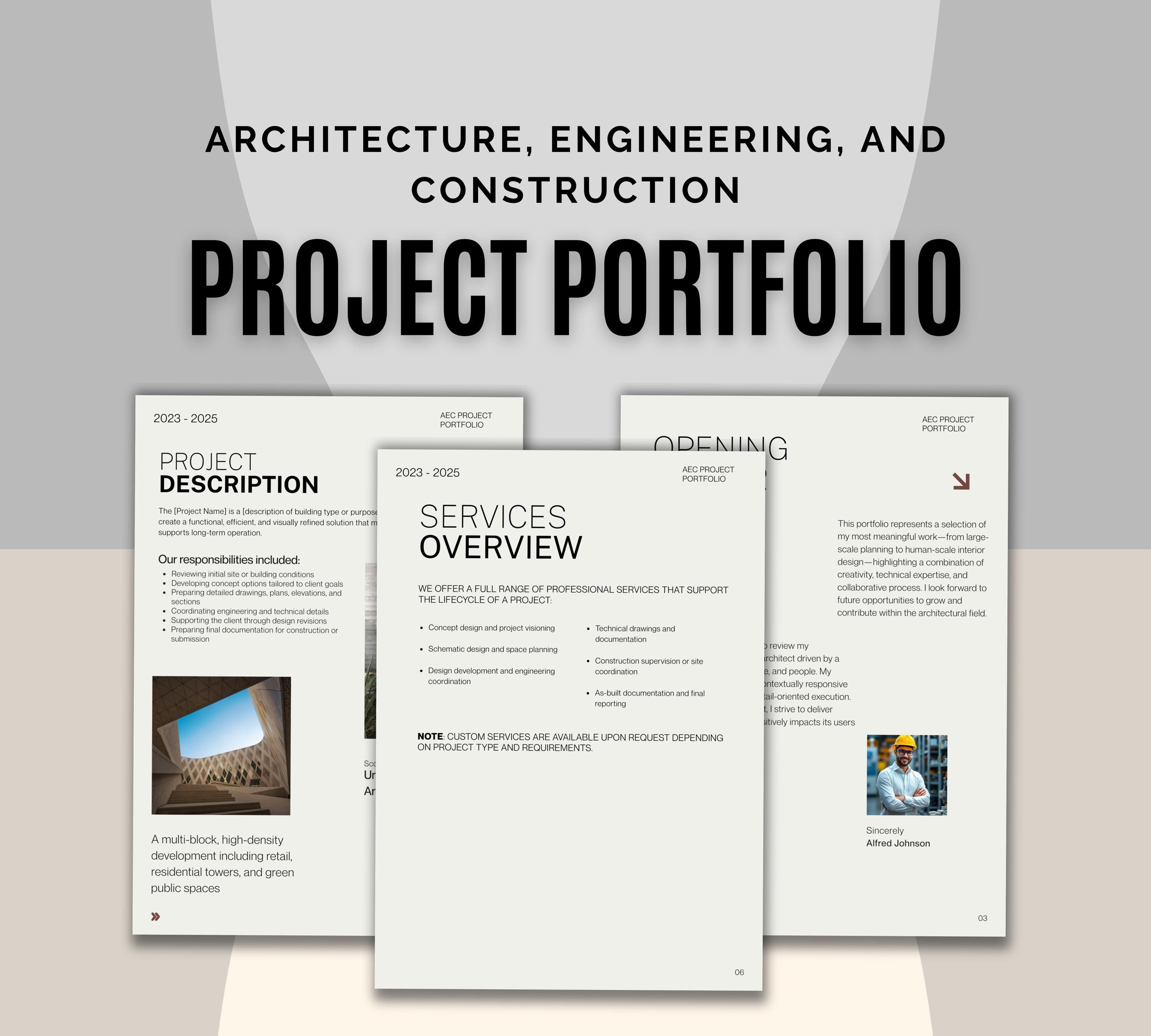 AEC Project Portfolio Template, AEC Portfolio Template, General ...