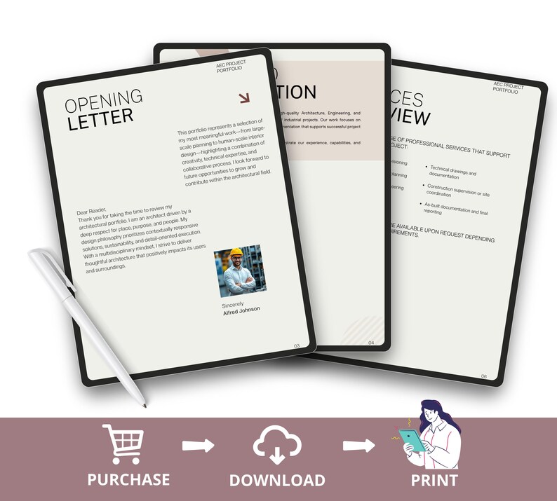 AEC Project Portfolio Template, AEC Portfolio Template, General ...