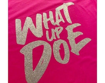 What Up Doe, Silver Glitter, Detroit, Pink, 313, T-shirt