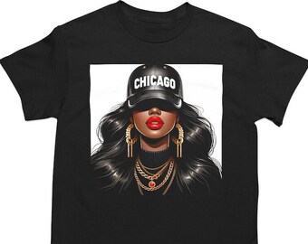 Chicago, Chicago Girl, Chi, Chi Town, Black Girl, Black Unisex Tee