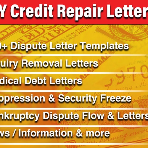 150 DIY Credit Repair Letter Templates Etsy