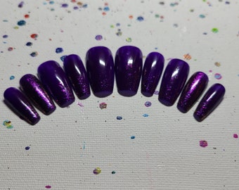 Purple Glitter Ombre Nails