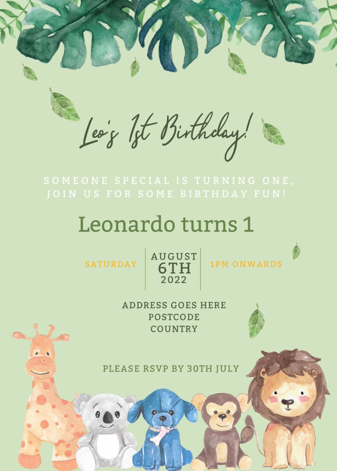 Digital Party Invitations Etsy