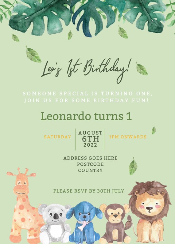 Digital Party Invitations Etsy