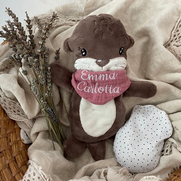 Wärmflaschenhülle Otter, personalisiert, wärmeotter, Wärmekissen, Geschenk, Geburt,