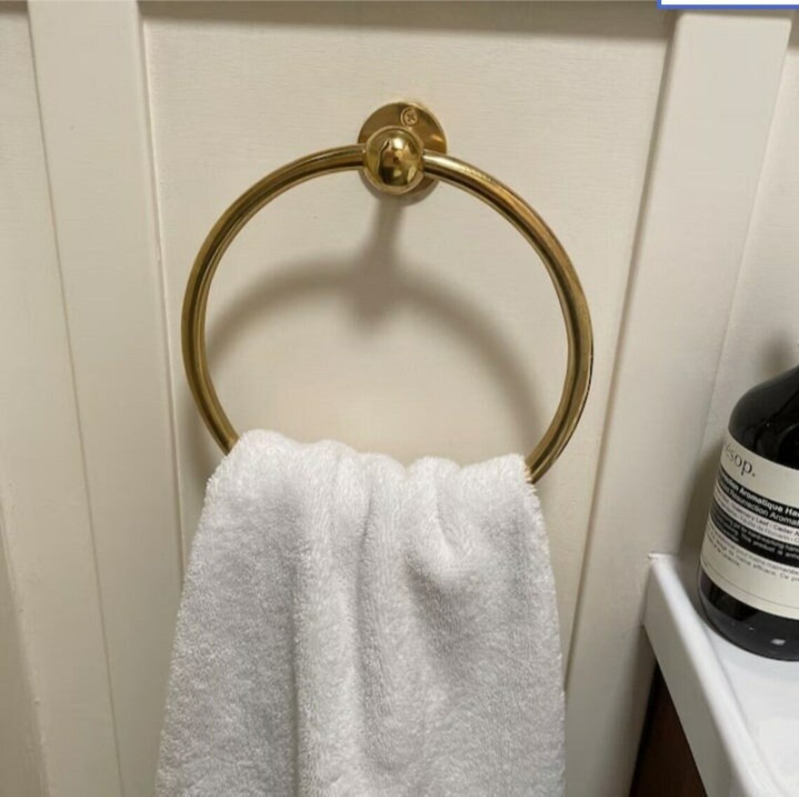 Brass Towel Ring, Unlacquered Brass Towel Holder, Brass Roll Holder for ...