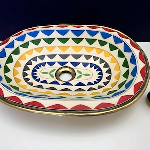 Unlacquered brass Bathroom Sink, colorful elegant undermout vanity Brass sink , made with brass, Bone, and Resin, Antique Sink with Resin
