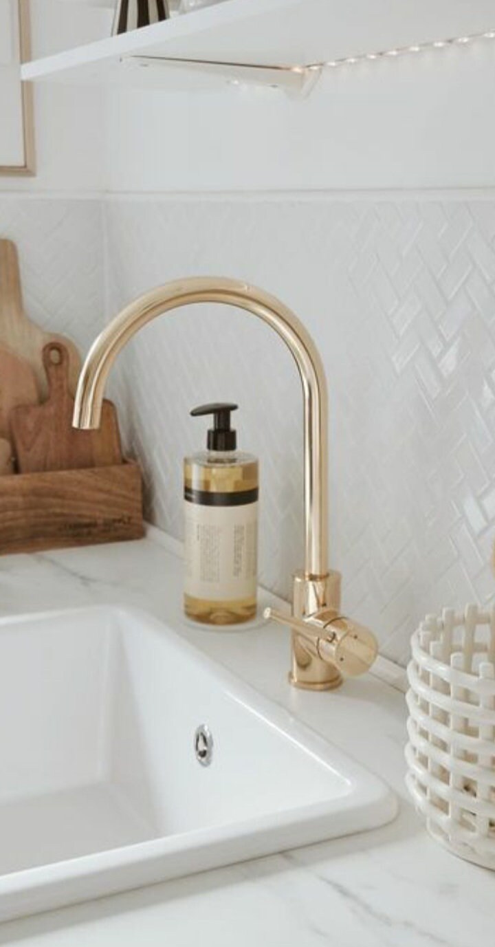 Unlacquered Solid Brass Kitchen Faucet with lever  , brass sink faucet , kitchen sink faucet , bar faucet , brass faucet  , sink faucet