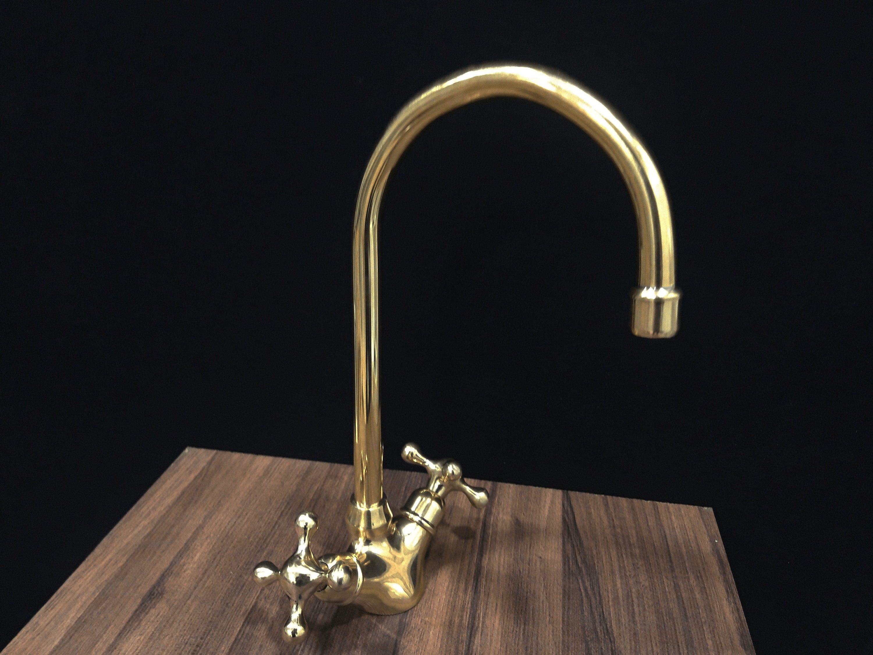 Unlacquered Solid Brass Kitchen Faucet, Sink Faucet, Kitchen Faucet, Brass Bar Faucet, Brass
