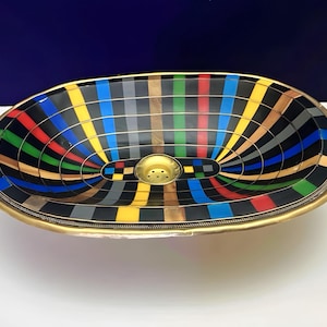 Bathroom Sink, Solid undermout  vanity Brass sink , made with brass, Bone, and  Resin, Antique Sink with colorful Resin And Bone