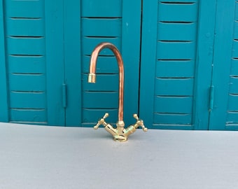 Single hole gooseneck faucet, vanity faucet, vessel sink faucet, bowl sink faucet
