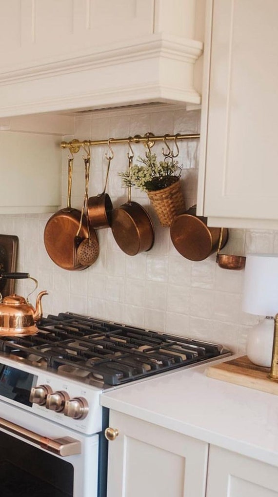Unlacquered Solid Brass Hanging Pot and Pan Kitchen Rack Organizer Brass Hanging Hook Kitchen Hanging Rail Hanging Hooks for Kitchen Etsy Canada