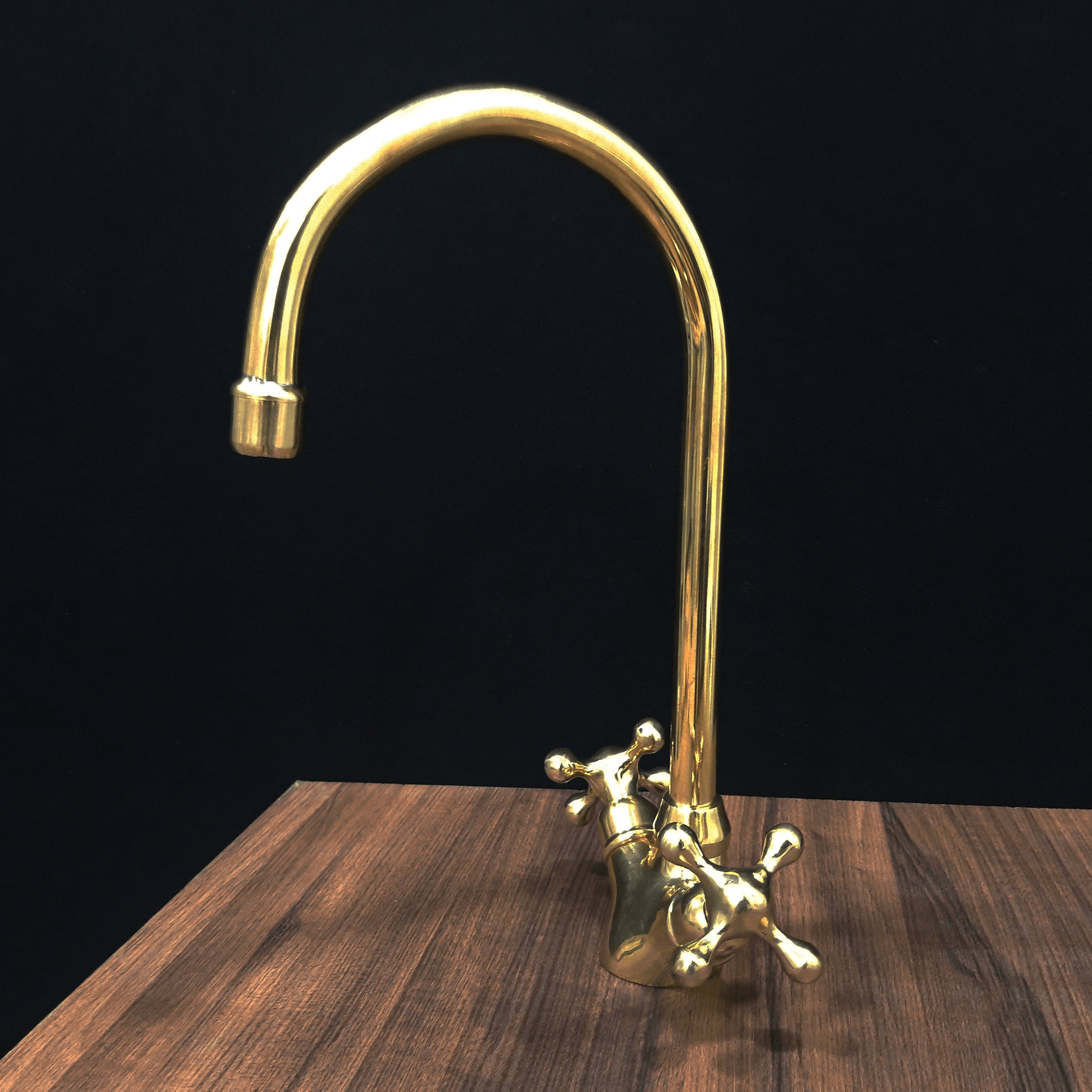 Unlacquered Solid Brass Kitchen Faucet, Sink Faucet, Kitchen Faucet, Brass Bar Faucet, Brass