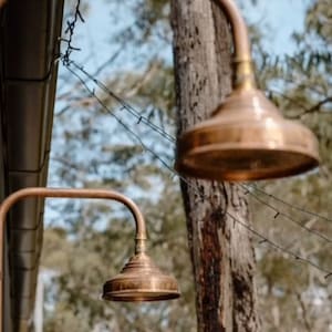 Copper Shower Head , Shower Head , Unlacquered Copper Showerhead , Outdoor Shower , Showerhead , Copper Shower , exposed Outdoor Shower Head