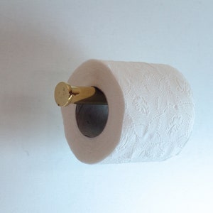 Unlacquered solid brass toilet paper holder, vanity toilet holder, handmade brass Toilet holder