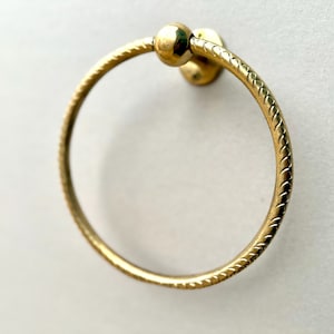 Brass Towel Ring holder, Unlacquered Brass Towel Holder, Brass Roll Holder , Handmade Brass Toilet Paper Holder, engraved Toilet Roll Holder