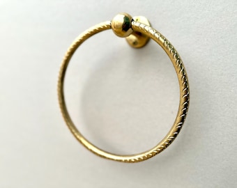 Unlacquered Brass Towel Ring Holder, Handmade Bathroom Decor.