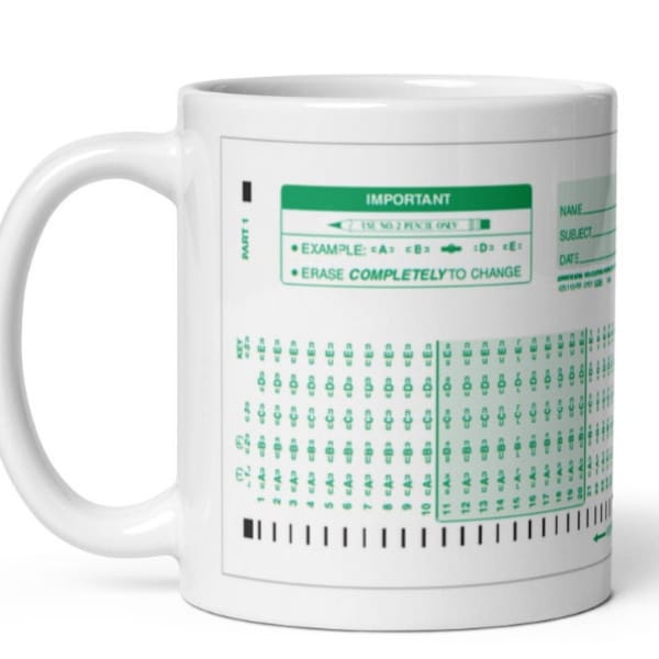 Old School Testing Scantron Nostalgic Coffee Mug Tea 11oz Cup